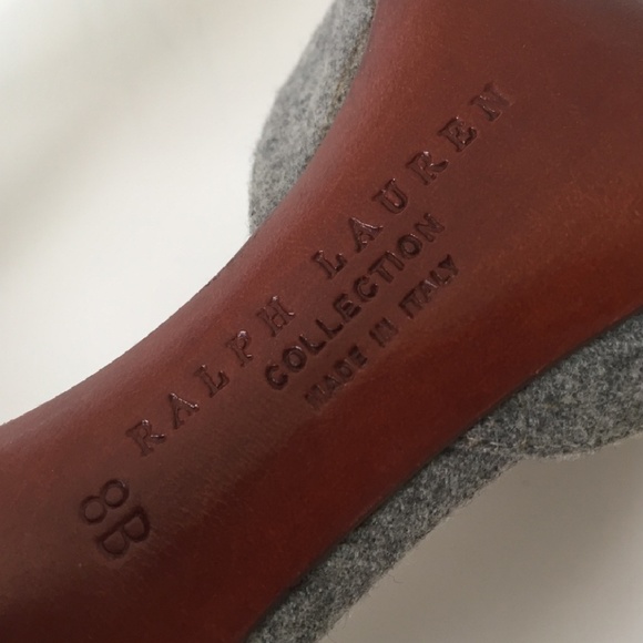 Ralph Lauren Purple Label brown leather gray heels - Picture 4 of 7